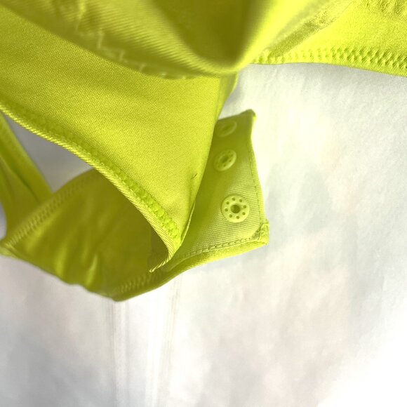 NWT YITTY Shapewear 1X Thong Bodysuit Open Bust Limelight Yellow - Picture 7 of 11